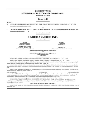 Thumbnail Under Armour
 10-K Annual Report 