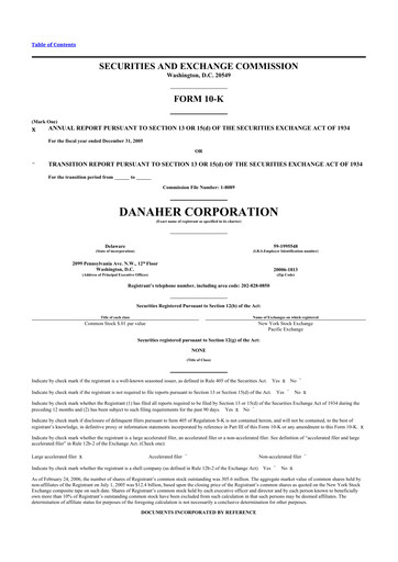 Thumbnail Danaher 10-K Annual Report 