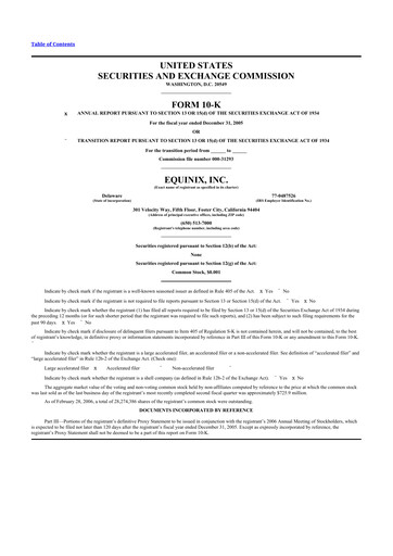 Thumbnail Equinix 10-K Annual Report 