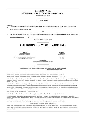 Thumbnail C. H. Robinson 10-K Annual Report 