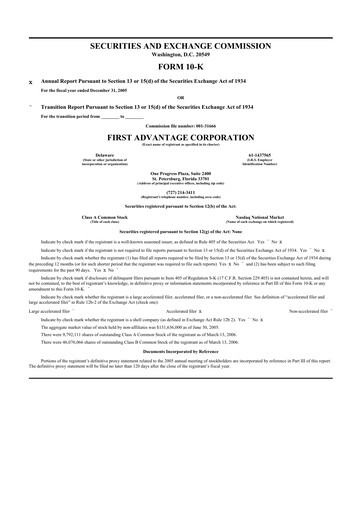 Thumbnail First Advantage 10-K Annual Report 