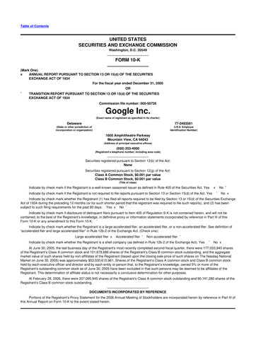 Vorschaubild Alphabet (Google) 10-K Jahresbericht 