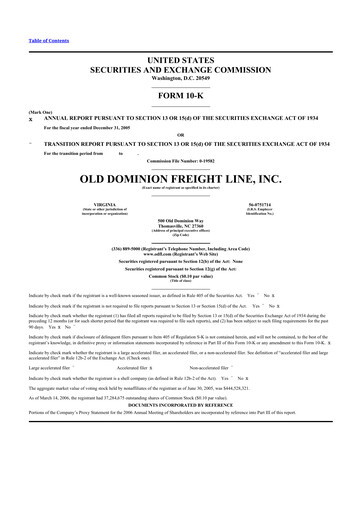 Thumbnail Old Dominion Freight Line
 10-K Annual Report 