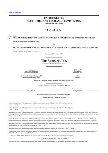 Vorschaubild The Bancorp, Inc. 10-K Jahresbericht 