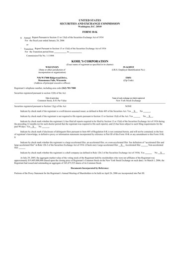 Thumbnail Kohl's
 10-K Annual Report 