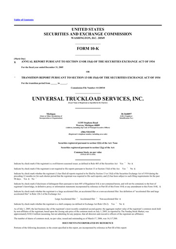 Thumbnail Universal Logistics Holdings 10-K Annual Report 