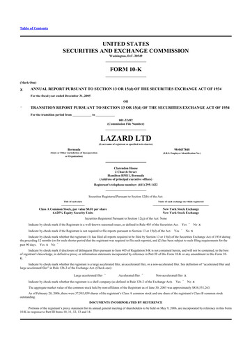 Thumbnail Lazard 10-K Annual Report 