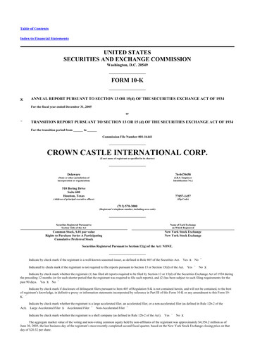 Thumbnail Crown Castle 10-K Annual Report 