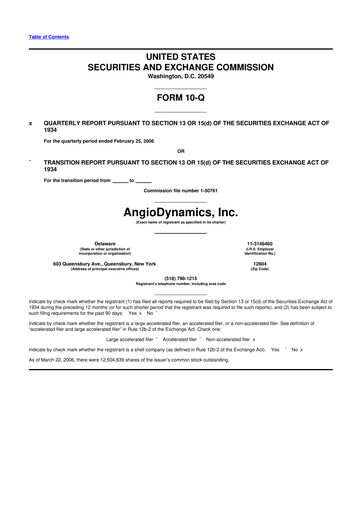 Thumbnail AngioDynamics 10-Q Quarterly Report FY 