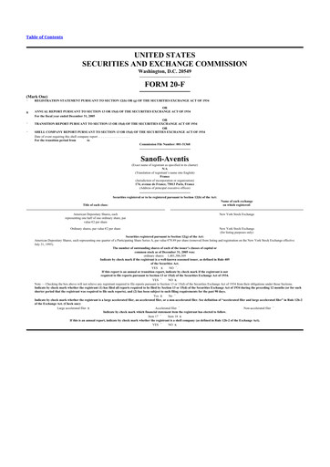 Thumbnail Sanofi 20-F Annual Report 