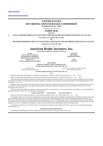 Thumbnail American Realty Investors 10-K Annual Report 