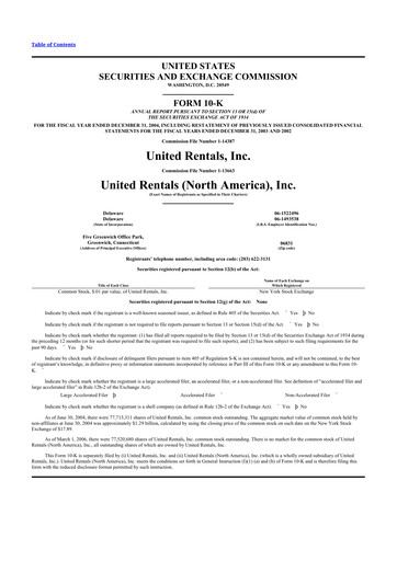 Thumbnail United Rentals
 10-K Annual Report 