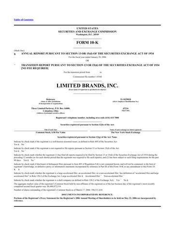 Thumbnail Bath & Body Works 10-K Annual Report 