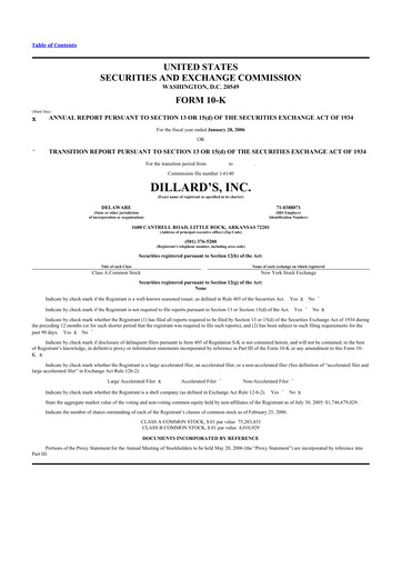 Thumbnail Dillard's
 10-K Annual Report 