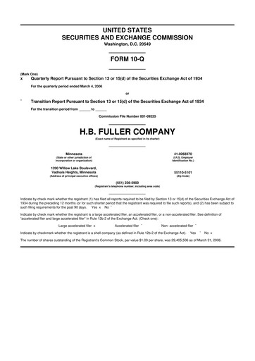 Thumbnail H.B. Fuller
 10-Q Quarterly Report FY 