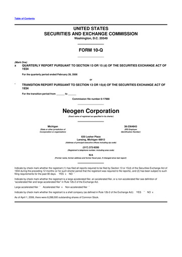 Vorschaubild Neogen 10-Q Quartalsbericht  