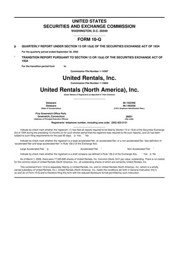 Vorschaubild United Rentals
 10-Q Quartalsbericht  