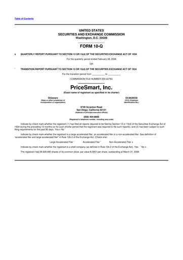 Thumbnail PriceSmart
 10-Q Quarterly Report FY 