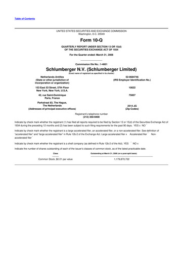 Vorschaubild SLB (Schlumberger) 10-Q Quartalsbericht  