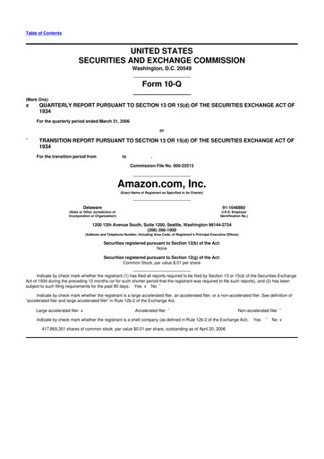 Miniature Amazon 10-Q Rapport trimestriel  