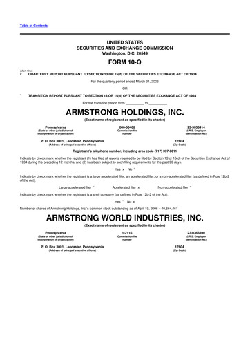 Vorschaubild Armstrong World Industries
 10-Q Quartalsbericht  