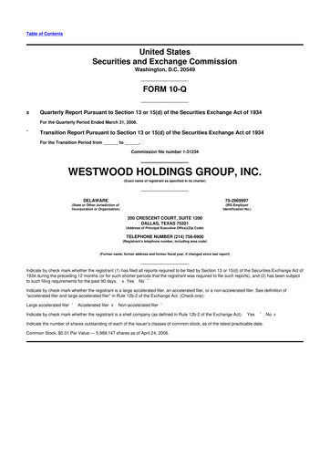 Thumbnail Westwood Holdings Group 10-Q Quarterly Report FY 