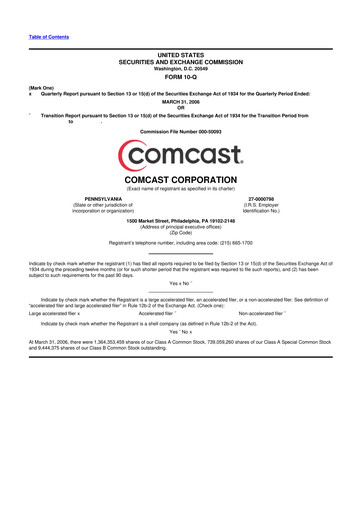 Miniature Comcast 10-Q Rapport trimestriel  
