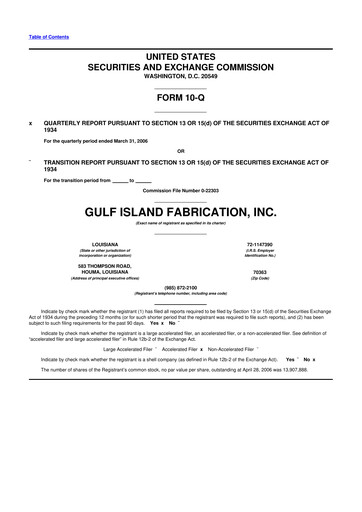 Thumbnail Gulf Island Fabrication
 10-Q Quarterly Report FY 