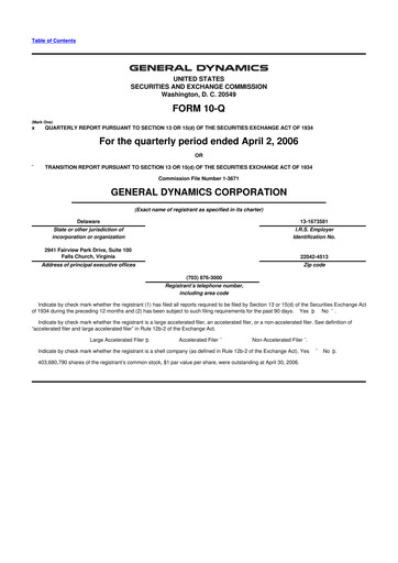 Miniature General Dynamics 10-Q Rapport trimestriel  