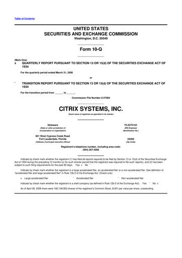 Miniature Citrix Systems 10-Q Rapport trimestriel  