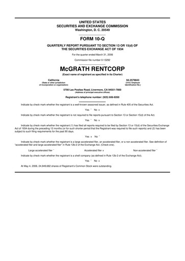 Thumbnail McGrath RentCorp
 10-Q Quarterly Report FY 