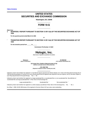 Miniature Hologic 10-Q Rapport trimestriel  
