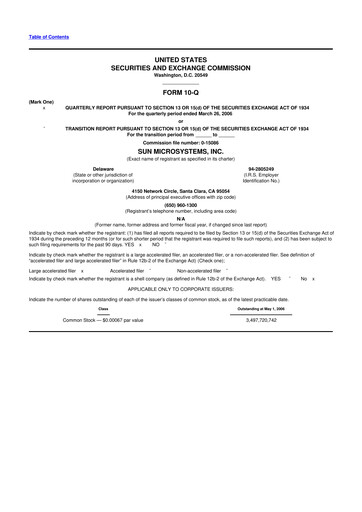 Thumbnail Sun Microsystems 10-Q Quarterly Report FY 