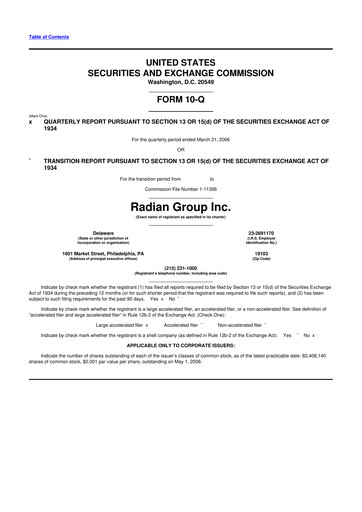 Thumbnail Radian Group
 10-Q Quarterly Report FY 