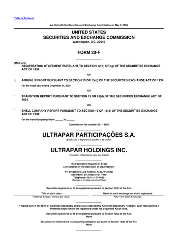 Vorschaubild Ultrapar Participacoes 20-F Jahresbericht 