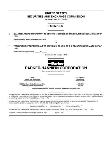 Thumbnail Parker-Hannifin
 10-Q Quarterly Report FY 