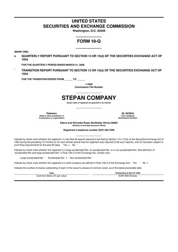 Thumbnail Stepan Company
 10-Q Quarterly Report FY 