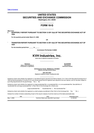 Thumbnail KVH Industries
 10-Q Quarterly Report FY 