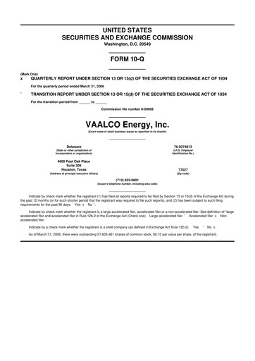 Thumbnail Vaalco Energy
 10-Q Quarterly Report FY 