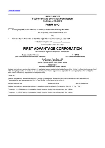 Miniature First Advantage 10-Q Rapport trimestriel  