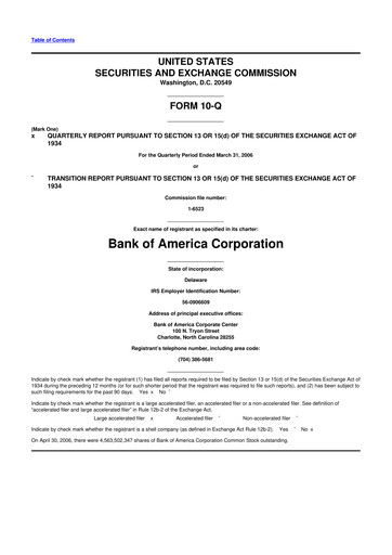 Vorschaubild Bank of America  10-Q Quartalsbericht  