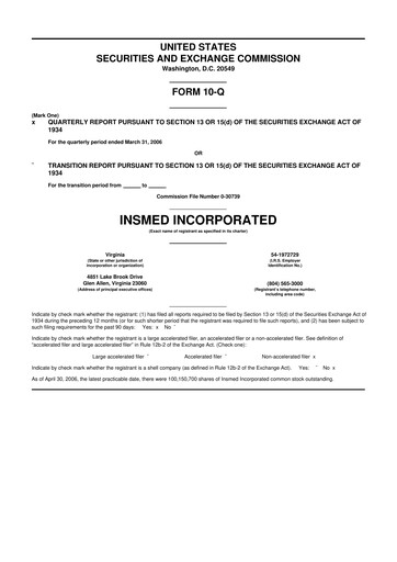 Vorschaubild Insmed 10-Q Quartalsbericht  