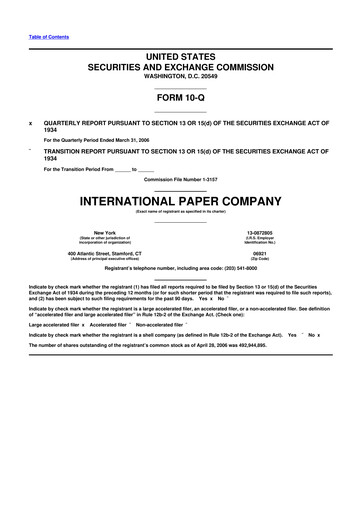 Vorschaubild International Paper
 10-Q Quartalsbericht  