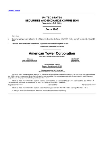 Thumbnail American Tower 10-Q Quarterly Report FY 