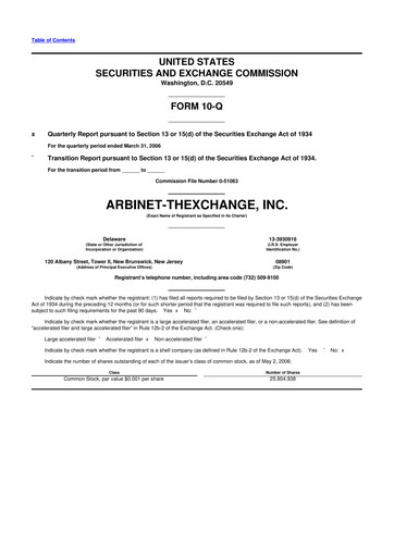 Thumbnail Arbinet 10-Q Quarterly Report FY 