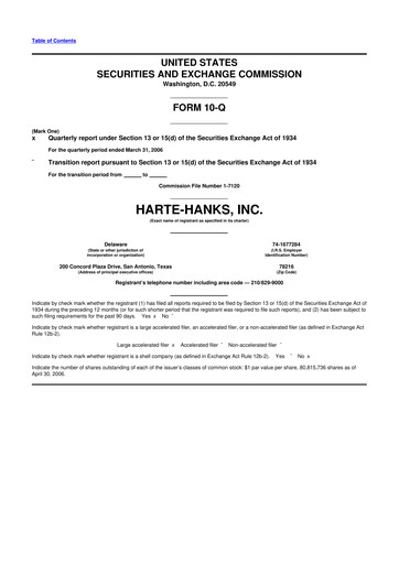 Miniature Harte Hanks 10-Q Rapport trimestriel  