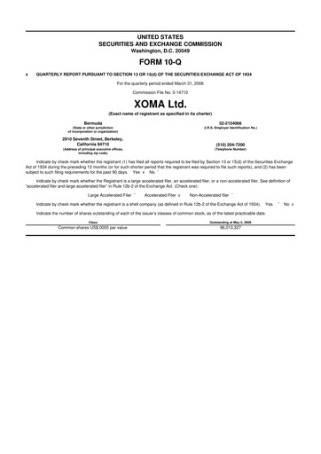 Thumbnail XOMA Royalty 10-Q Quarterly Report FY 