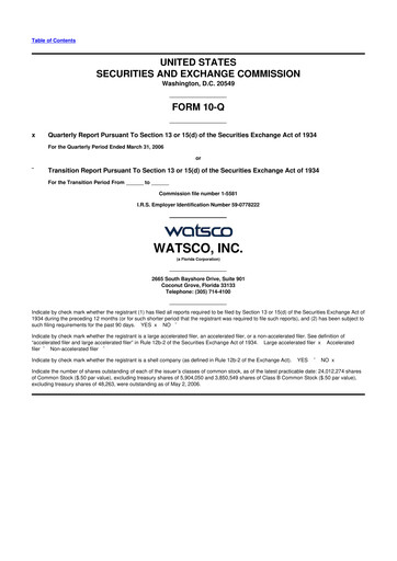 Thumbnail Watsco
 10-Q Quarterly Report FY 