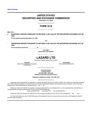 Thumbnail Lazard 10-Q Quarterly Report FY 