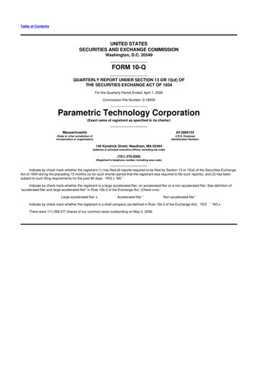 Thumbnail PTC 10-Q Quarterly Report FY 